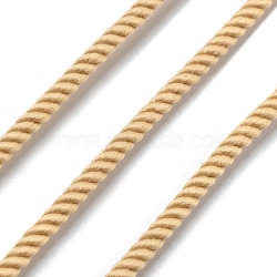 Round Polyester Cord, Twisted Cord, for Moving, Camping, Outdoor Adventure, Mountain Climbing, Gardening, Moccasin, 3mm(NWIR-A010-01-06)