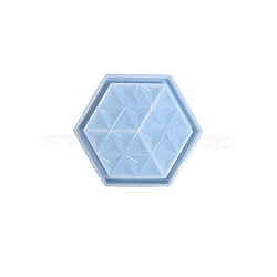 Hexagon Shape Cup Mat Silicone Molds, Resin Casting Coaster Molds, for UV Resin, Epoxy Resin Craft Making, White, 106x120x15mm(WG13514-04)