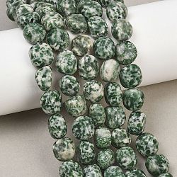 Natural Green Spot Jasper Beads Strands, Nuggets, Tumbled Stone, 9~11x8~10x6~10mm, Hole: 0.8mm, about 18~19pcs/strand, 6.89~7.28''(17.5~18.5cm)(GG-CBA787B-A13)