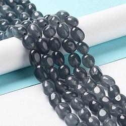 Natural White Jade Beads Strands, Dyed, Nuggets, Tumbled Stone, Slate Gray, 9.5~11.5x8~8.5x7~8mm, Hole: 1mm, about 34~38pcs/strand, 14.76~15.16''(37.5~38.5cm)(G-E614-B01-06)