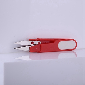 Stainless Steel Scissors, Craft Scissor, with Plastic Handles and Cover, for Needlework, Sewing, Red, 118mm
