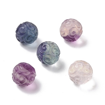 Natural Fluorite Beads, Round, 13~13.5mm, Hole: 1.4mm