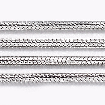 304 Stainless Steel Round Snake Chains, with Spool, Soldered, Stainless Steel Color, 0.9x0.9mm, about 32.8 Feet(10m)/roll