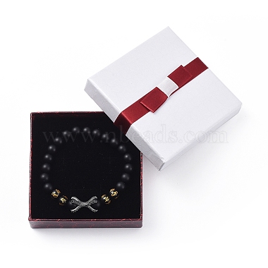 Natural Black Agate(Dyed) Beads Stretch Bracelets(BJEW-JB04801-01)-5