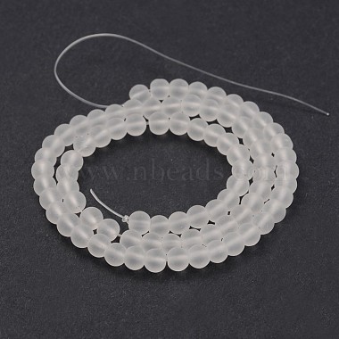Frosted Glass Round Bead Strands(X-GLAA-J079-01-4mm)-2