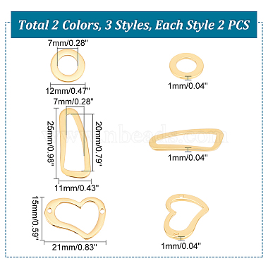 12Pcs 6 Style 304 Stainless Steel Linking Rings(STAS-UN0040-39)-2
