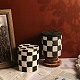 Chessboard Pattern Column Candle Jar Molds(DIY-G098-04)-2