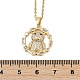 Brass Micro Pave Clear Cubic Zirconia Ring with Bear Pendants Necklaces(NJEW-K280-03B-G)-3