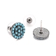 Bohemian Synthetic Turquoise Flat Round Stud Earrings(EJEW-H085-06B)-2