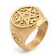 Round with Star 304 Stainless Steel Signet Rings for Unisex(RJEW-Z076-07G-01)-4