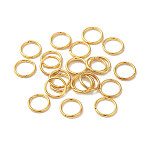 304 Stainless Steel Closed Jump Rings, Round, Real 18K Gold Plated, 7x0.8mm, 20 Gauge, Inner Diameter: 5.2mm(X-STAS-K285-05G)