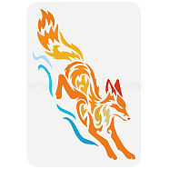 Plastic Drawing Painting Stencils Templates, for Painting on Scrapbook Fabric Tiles Floor Furniture Wood, Rectangle, Fox Pattern, 29.7x21cm(DIY-WH0396-0148)