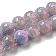 Dyed Natural White Jade Beads Strands, Round, Plum, 6~6.5mm, Hole: 1mm, about 66pcs/strand, 15.75 inch(40cm)(G-F764-01E)