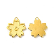 Ion Plating(IP) 304 Stainless Steel Pendant Rhinestone Settings, Sakura Flower, Real 14K Gold Plated, Fit For 1.2mm Rhinestone, 15x13.5x2mm, Hole: 1.4mm(STAS-F284-24G)