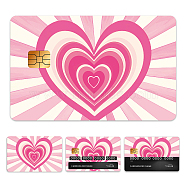 Plastic Waterproof Card Stickers, Self-adhesion Card Skin for Bank Card Decor, Rectangle, Heart, 140x190mm(STIC-WH0032-122)