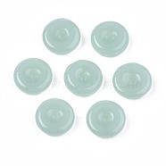 Transparent Spray Painted Glass Beads, Peace Buckle, Dark Sea Green, 10x3mm, Hole: 1.5x1.6mm(GLAA-S054-34A-B02)