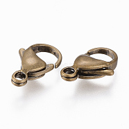 304 Stainless Steel Lobster Claw Clasps, Antique Bronze, 10x7x3.5mm, Hole: 1.2mm(X-STAS-E145-05C-AG)