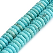 Natural Howlite Beads Strands, Dyed, Rondelle, 8x2~2.5mm, Hole: 0.5mm, about 153~155pcs/strand, 15.24~15.35''(38.7~39cm)(G-H087-A01-02)