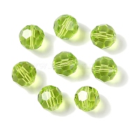 Imitation Austrian Crystal Beads, Grade AAA, K9 Glass, Faceted(32 Facets), Round, Yellow Green, 6mm, Hole: 0.7~0.9mm(SWAR-F021-6mm-252)