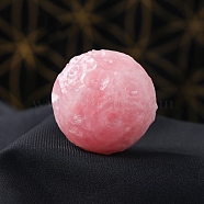 Natural Rose Quartz Display Decorations, Reiki Energy Stone Ornament, Round Moon Meteorite, 40mm(WG59292-03)