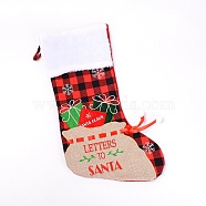 Christmas Socks Gift Bags, for Christmas Decorations, Word Letters to Santa, Colorful, 53x26x0.7cm(HJEW-SZC0002-06B)