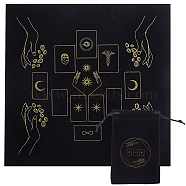 Square Velvet Tarot Tablecloth for Divination, Tarot Card Pad, with Tarot Card Drawstring Storage Bag, Black, 495~500x495~500x0.7mm(AJEW-WH0470-82D)