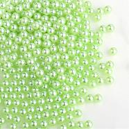 Imitation Pearl Acrylic Beads, No Hole, Round, Green Yellow, 4mm, about 10000pcs/bag(OACR-S011-4mm-Z18)