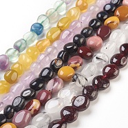 Natural Gemstone Beads Strands, Tumbled Stone, Nuggets, 6~13x5~10x4~7mm, Hole: 0.8mm, about 37~56pcs/strand, 15.5~16.1 inch(39.5~41cm)(G-F575-18)