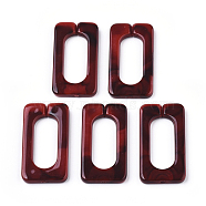 Acrylic Linking Rings, Quick Link Connectors, for Cross Chains Making, Imitation Gemstone Style, Rectangle, Dark Red, 43.5x23x4.5mm, Inner Diameter: 30x12mm, about 147pcs/500g(OACR-S021-70A-D02)