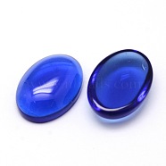 K9 Glass Cabochons Oval Flat Back Cabochons, Blue, 25x18x8mm(X-GGLA-L002D-05)
