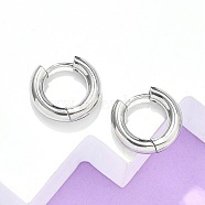 Tarnish Resistant 304 Stainless Steel Huggie Hoop Earrings, Hypoallergenic Earrings, with 316 Surgical Stainless Steel Pin, Stainless Steel Color, 9 Gauge, 13x14x3mm, Pin: 1mm, Inner Diameter: 8mm(EJEW-F111-14mm-P)