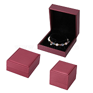 3Pcs 3 Styles PU Leather Jewelry Storage Boxes Sets with Velvet Inside, for Bracelet, Ring, Pendant Storage, Indian Red, 6~9x6.55~9x3.8~5.4cm, 1pc/style(CON-DC0001-05)