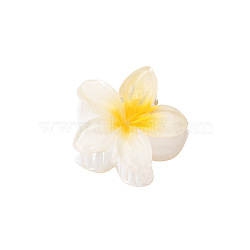 Flower Shape Plastic Claw Hair Clips, Hair Accessories for Women Girl, White, 40mm(PW-WG52864-01)