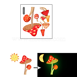 Glow in The Dark Mushroom Switch Wall Stickers, Luminous Cartoon PVC Light Switch Decals, for Kids'Bedroom Living Room, Mushroom Pattern, 140x130mm(MUSH-PW0001-083A)