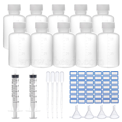 Plastic Liquid Reagent Bottle, Screw Type Hand Push Glue Dispensing Syringe(without needle), Plastic Funnel Hopper, Dropper, Syringe, Label Paster(DIY-BC0002-06)