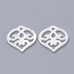 Freshwater Shell Pendants, Heart, Creamy White, 19x19x1.5mm, Hole: 1.5mm(SHEL-T007-17)