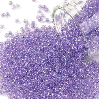 TOHO Round Seed Beads, Japanese Seed Beads, (477D) Transparent AB Foxglove, 11/0, 2.2mm, Hole: 0.8mm, about 50000pcs/pound