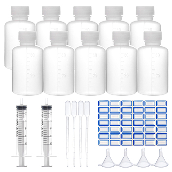 Plastic Liquid Reagent Bottle, Screw Type Hand Push Glue Dispensing Syringe(without needle), Plastic Funnel Hopper, Dropper, Syringe, Label Paster