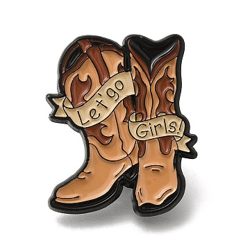 Cowboy Safety Enamel Pins, Black Alloy Badge for Suit Shirt Collar, Men/Women, Shoes, 30.5x25x1.5mm