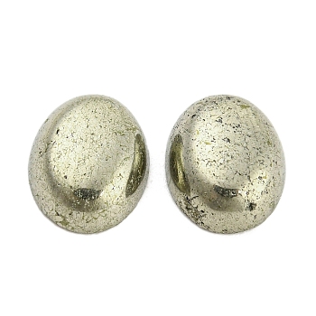 Natural Pyrite Cabochons, Oval, 10x8x4mm