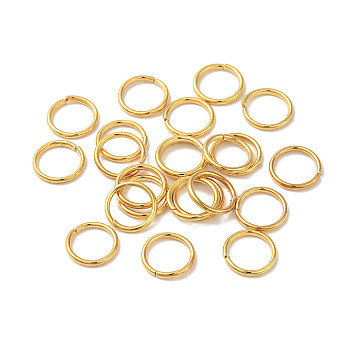 304 Stainless Steel Closed Jump Rings, Round, Real 18K Gold Plated, 7x0.8mm, 20 Gauge, Inner Diameter: 5.2mm