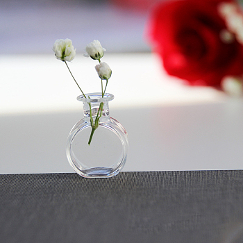 Transparent Miniature Glass Vase Bottles, Micro Landscape Garden Dollhouse Accessories, Photography Props Decorations, Clear, 20x23mm
