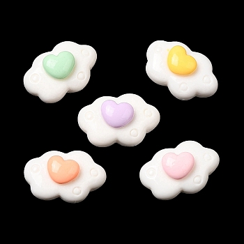 Cartoon Opaque Reisn Cabochons, for Jewelry Making, Mixed Color, Cloud, 9.5x14.5x7mm