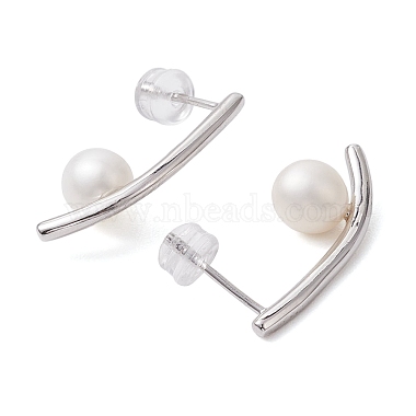 Natural Pearl Ear Studs(EJEW-P286-15P)-2