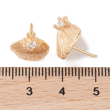 Boucles d'oreilles en laiton avec zircone cubique transparente.(KK-G491-57B-G)-3