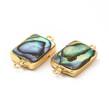 Natural Paua Shell Connector Charms(PEAR-P004-40KCG)-4
