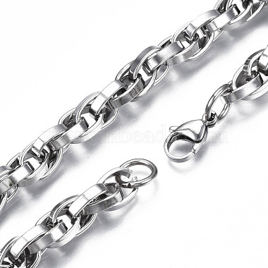 201 bracelet chaîne de corde en acier inoxydable pour hommes femmes(BJEW-S057-74)-3