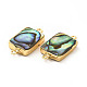 Natural Paua Shell Connector Charms(PEAR-P004-40KCG)-4