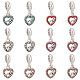Elite 12Pcs 6 Colors Mother's Day Alloy Rhinestone European Dangle Charms(FIND-PH0010-89)-1