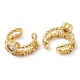 Rack Plating Brass Micro Pave Cubic Zirconia Heart Cuff Earrings(EJEW-E290-06G)-2
